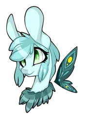 Size: 538x769 | Tagged: artist:xxmissteaxx, bust, derpibooru import, female, mare, mothpony, oc, oc:fifi, original species, portrait, safe, simple background, solo, transparent background, unofficial characters only