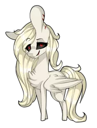 Size: 808x1065 | Tagged: safe, artist:xxmissteaxx, derpibooru import, oc, unofficial characters only, pegasus, pony, black sclera, chest fluff, female, mare, simple background, solo, transparent background