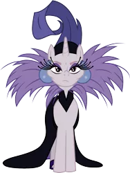 Size: 1001x1334 | Tagged: artist:cloudyglow, clothes, clothes swap, cosplay, costume, crossover, derpibooru import, disney, looking at you, safe, simple background, solo, the emperor's new groove, transparent background, unamused, vector, yzma, zesty gourmand