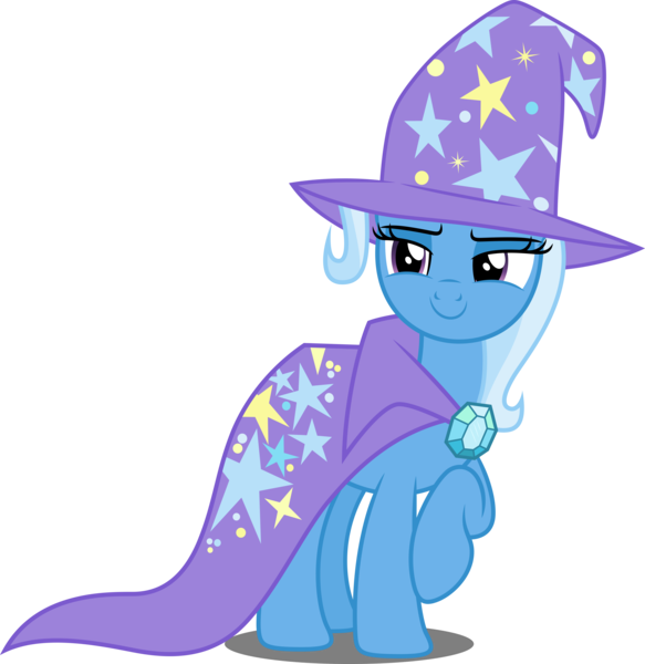 Size: 4860x5000 | Tagged: safe, artist:dashiesparkle, derpibooru import, trixie, pony, unicorn, to where and back again, absurd resolution, cape, clothes, example, female, hat, raised hoof, simple background, solo, transparent background, trixie's cape, trixie's hat, vector