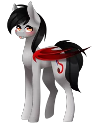 Size: 1024x1349 | Tagged: safe, artist:itsizzybel, derpibooru import, oc, oc:scarlet spectrum, unofficial characters only, bat pony, pony, art trade, blushing, female, looking at you, mare, simple background, smiling, solo, tongue out, transparent background