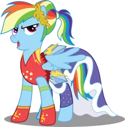 Size: 2563x2608 | Tagged: safe, artist:sugar-loop, derpibooru import, rainbow dash, pony, equestria girls, legend of everfree, clothes, crystal gala, equestria girls outfit, open mouth, rainbow dash always dresses in style, simple background, solo, transparent background, vector