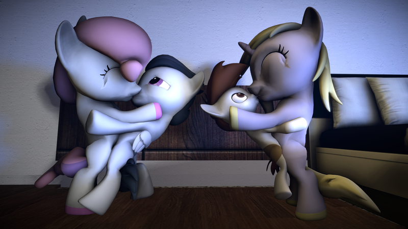 Size: 3840x2160 | Tagged: 3d, artist:viranimation, cute, derpibooru import, dinky hooves, dinkysqueak, hoof polish, kissing, male, nail polish, pipsqueak, rumbelle, rumble, safe, shipping, source filmmaker, spin the bottle, straight, sweetie belle