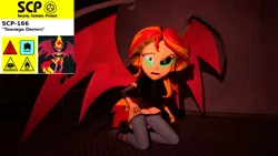 Size: 1280x720 | Tagged: artist needed, dead source, semi-grimdark, derpibooru import, sunset shimmer, equestria girls, 3d, horrified, sad, scared, scp containment breach, scp foundation, source filmmaker, story in the source, sunsad shimmer, sunset satan, transformation, wings