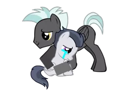 Size: 960x720 | Tagged: safe, artist:jawsandgumballfan24, derpibooru import, rumble, thunderlane, pegasus, pony, pony creator, 1000 hours in ms paint, brotherly love, brothers, comforting, crying, hug, simple background, transparent background