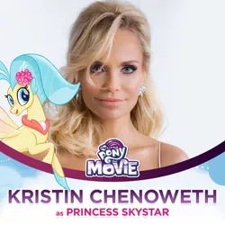 Size: 1200x1200 | Tagged: character reveal, derpibooru import, human, irl, irl human, kristin chenoweth, mlp movie cast icons, my little pony: the movie, official, photo, princess skystar, safe, seapony (g4), solo, voice actor, with their characters