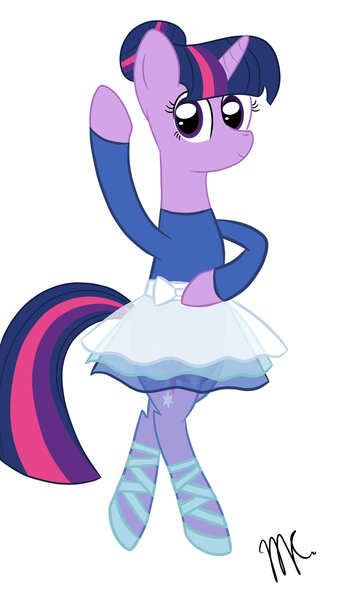 Size: 1500x2600 | Tagged: safe, artist:mtfc1029, derpibooru import, twilight sparkle, pony, ballet, bipedal, clothes, dancing, hair bun, hilarious in hindsight, leotard, simple background, solo, tutu, white background