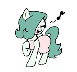 Size: 640x600 | Tagged: safe, artist:ficficponyfic, color edit, derpibooru import, edit, oc, oc:emerald jewel, unofficial characters only, earth pony, pony, colt quest, alternate color palette, child, clothes, color, colored, colt, crossdressing, cute, drag queen, dress, eyes closed, femboy, foal, girly, hair over one eye, happy, male, music notes, singing, solo, trap