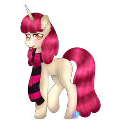 Size: 1024x1024 | Tagged: safe, artist:northlights8, derpibooru import, oc, unofficial characters only, pony, unicorn, clothes, female, mare, scarf, simple background, solo, tongue out, transparent background