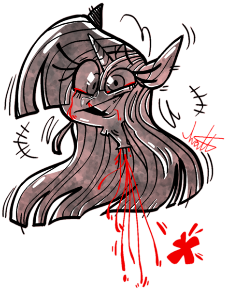 Size: 786x1000 | Tagged: artist:terrifyinglagomorpha, blood, decapitated, derpibooru import, grimdark, severed head, solo, twilight sparkle