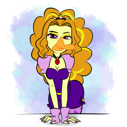 Size: 700x700 | Tagged: suggestive, artist:ponut_joe, derpibooru import, edit, adagio dazzle, duck, equestria girls, /mlp/, animated, blinking, breasts, busty adagio dazzle, cleavage, duck bill, female, gif, hips, literal duck face, looking at you, not salmon, sexy, solo, species swap, stupid sexy adagio dazzle, wat