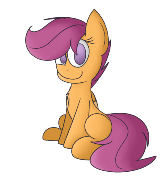 Size: 768x820 | Tagged: artist:mr. rottson, derpibooru import, safe, scootaloo, simple background, sitting, solo, transparent background