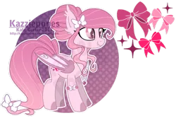 Size: 1024x686 | Tagged: safe, artist:kazziepones, derpibooru import, oc, oc:lovely bow, unofficial characters only, bat pony, pony, bat pony oc, female, mare, reference sheet, simple background, solo, transparent background