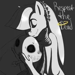 Size: 1700x1700 | Tagged: anthro, artist:reneesdetermination, dead, derpibooru import, marble pie, semi-grimdark, skull