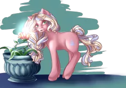 Size: 3000x2100 | Tagged: safe, artist:rosewend, derpibooru import, oc, oc:rosewend, unofficial characters only, pony, female, flower, g1 style, mare, solo