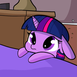 Size: 949x949 | Tagged: safe, artist:tjpones, derpibooru import, edit, part of a set, twilight sparkle, pony, unicorn, adorkable, animated, bed, book, bookhorse, bronybait, cute, dawwww, dork, eye shimmer, floppy ears, frown, gif, hnnng, hoofy-kicks, looking up, open mouth, sad, solo, that pony sure does love books, tjpones is trying to murder us, twiabetes, upsies