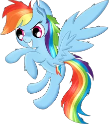 Size: 1262x1438 | Tagged: artist:brok-enwings, derpibooru import, grin, rainbow dash, safe, simple background, smiling, solo, spread wings, transparent background