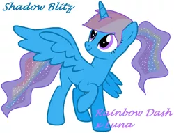 Size: 1024x781 | Tagged: safe, artist:supercambolicious, derpibooru import, oc, unofficial characters only, alicorn, pony, alicorn oc, magical lesbian spawn, offspring, parent:princess luna, parent:rainbow dash, parents:lunadash, solo