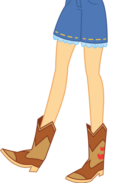 Size: 1076x1649 | Tagged: safe, artist:imperfectxiii, artist:teentitansfan201, derpibooru import, edit, vector edit, applejack, equestria girls, legend of everfree, boots, clothes, cowboy boots, denim shorts, legs, pictures of legs, simple background, solo, transparent background, vector