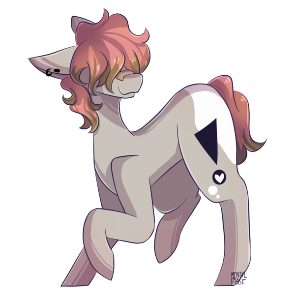 Size: 1700x1700 | Tagged: safe, artist:mentalphase, derpibooru import, oc, unofficial characters only, earth pony, pony, ear piercing, hair over eyes, male, piercing, raised hoof, simple background, solo, stallion, transparent background