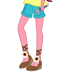 Size: 1800x2062 | Tagged: safe, artist:teentitansfan201, derpibooru import, edit, vector edit, gloriosa daisy, equestria girls, clothes, cropped, flower, legs, microphone, shorts, simple background, solo, transparent background, vector