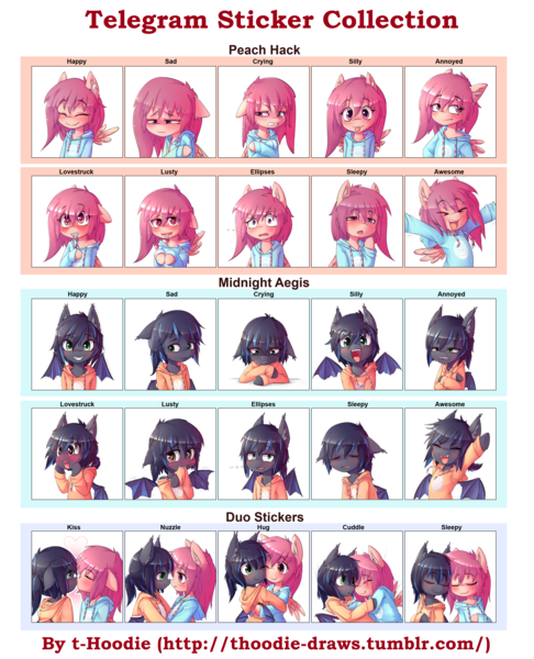 Size: 3000x3700 | Tagged: safe, artist:apony, derpibooru import, oc, oc:midnight aegis, oc:peach hack, unofficial characters only, bat pony, pegasus, pony, annoyed, biting, blushing, boop, bust, clothes, couple, crying, cuddling, ear fluff, eye contact, eyes closed, fangs, female, frown, hoodie, hug, kissing, looking at each other, looking at you, male, noseboop, nuzzling, open mouth, peagis, portrait, simple background, sleeping, sleepy, smiling, spread wings, sticker, straight, telegram sticker, tongue out, transparent background, unamused, upsies, wings