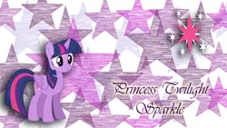 Size: 1366x768 | Tagged: safe, artist:overdriv3n, artist:saphirabjarskular, derpibooru import, twilight sparkle, twilight sparkle (alicorn), alicorn, pony, cutie mark, female, folded wings, mare, solo, stars, vector, wallpaper