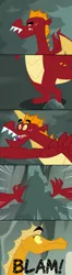Size: 600x2265 | Tagged: artist:queencold, cave, comic, comic:mommy issues, derpibooru import, dragon, dragoness, dragon oc, duo, falling, female, garble, mother, oc, oc:caldera, safe, teenaged dragon, tripping