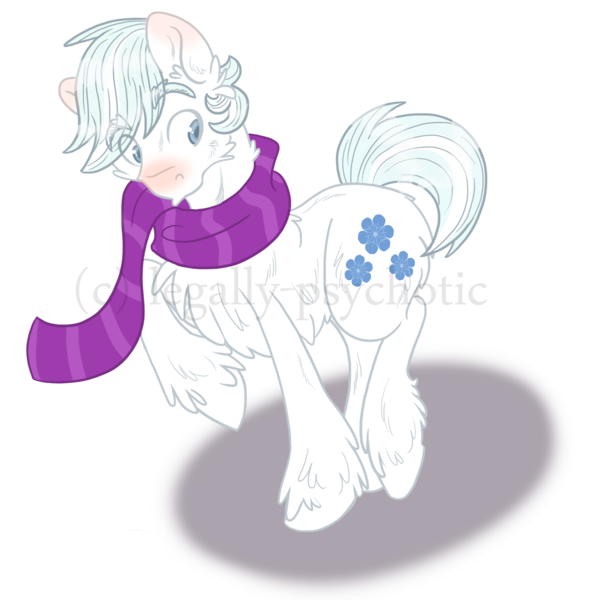 Size: 1624x1639 | Tagged: artist:legally-psychotic, cheek fluff, chest fluff, clothes, derpibooru import, double diamond, ear fluff, fluffy, raised hoof, red nosed, safe, scarf, shoulder fluff, simple background, solo, transparent background, unshorn fetlocks, watermark