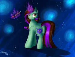 Size: 2791x2137 | Tagged: safe, artist:merienvip, derpibooru import, oc, unofficial characters only, pony, unicorn, female, high res, magic, mare, night, solo