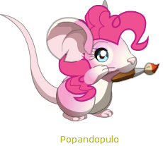 Size: 230x207 | Tagged: safe, artist:merienvip, derpibooru import, pinkie pie, mouse, mousified, mouth hold, paintbrush, pinkie mouse, solo, species swap, transformice