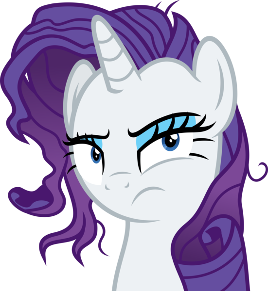 Size: 4133x4500 | Tagged: absurd resolution, annoyed, artist:slb94, bust, derpibooru import, lidded eyes, looking at you, messy mane, ppov, rarity, safe, simple background, solo, transparent background, unamused, vector