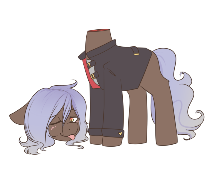 Size: 1412x1162 | Tagged: artist needed, safe, derpibooru import, oc, oc:princey, unofficial characters only, dullahan, modular, simple background, solo, tongue out, transparent background