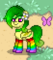 Size: 110x124 | Tagged: butterfly, clothes, derpibooru import, oc, pony town, rainbow socks, safe, socks, solo, striped socks, unofficial characters only