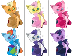 Size: 6000x4618 | Tagged: absurd resolution, abyssinian, anthro, applejack, artist:stjonal, capper dapperpaws, cat, catified, derpibooru import, fluttershy, male, mane six, my little pony: the movie, pinkie pie, rainbow cat, rainbow dash, rarity, recolor, safe, simple background, species swap, transparent background, twilight sparkle, vector