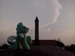 Size: 1024x768 | Tagged: architecture, artist:xtremescientist, derpibooru import, indonesia, irl, java, lyra heartstrings, photo, pillar, ponies around the world, safe, solo, toy, tugu muda