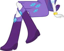 Size: 6000x4770 | Tagged: safe, artist:teentitansfan201, derpibooru import, edit, vector edit, rarity, equestria girls, absurd resolution, boots, bracelet, clothes, cropped, high heel boots, jewelry, legs, simple background, sitting, skirt, solo, transparent background, vector