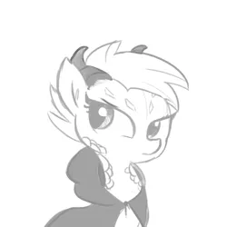Size: 792x792 | Tagged: safe, artist:tjpones, derpibooru import, oc, unofficial characters only, dracony, hybrid, original species, grayscale, monochrome, simple background, solo, white background