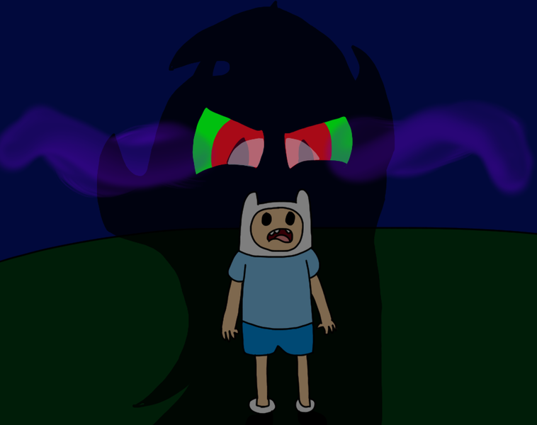 Size: 891x705 | Tagged: 2spooky, adventure time, artist:mrtheamazingdude, artist:mtad2, crossover, derpibooru import, finn the human, king sombra, safe, umbrum