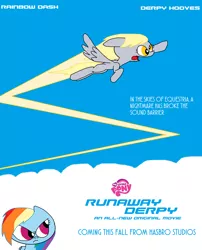 Size: 1940x2396 | Tagged: safe, artist:trc-tooniversity, derpibooru import, derpy hooves, rainbow dash, pegasus, pony, fan poster, female, implied trixie, mare, ms paint