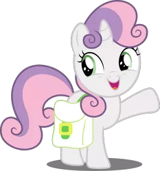Size: 4659x5000 | Tagged: absurd resolution, artist:dashiesparkle, cute, derpibooru import, diasweetes, saddle bag, safe, simple background, solo, sweetie belle, the cart before the ponies, transparent background, vector