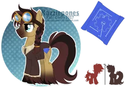 Size: 1024x735 | Tagged: safe, artist:kazziepones, derpibooru import, oc, oc:saber steelhoof, unofficial characters only, pony, unicorn, bomber jacket, clothes, goggles, jacket, male, reference sheet, simple background, solo, stallion, transparent background, unshorn fetlocks