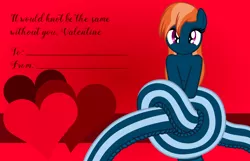 Size: 3156x2028 | Tagged: safe, artist:badumsquish, derpibooru import, oc, oc:kalianne, unofficial characters only, lamia, original species, female, heart, knot, looking at you, pun, smiling, solo, valentine, valentine's day, valentine's day card