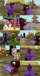 Size: 1400x2626 | Tagged: 3d, artist:soad24k, button mash, comic, derpibooru import, gmod, hearts and hooves day, oc, oc:brain teaser, oc:dusty notes, oc:rose bloom, oc:soadia, oc:true blue, safe, shipping, singles awareness day, sweetie belle, valentine's day