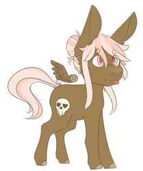 Size: 713x852 | Tagged: safe, artist:mint-and-love, derpibooru import, oc, oc:softboi, unofficial characters only, mule, pegasus, pony, chibi, male, pegamule, pink hair, simple background, solo, white background