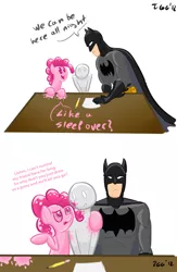 Size: 504x772 | Tagged: artist:tgg, batman, /co/, derpibooru import, encouragement, good cop bad cop, goo pony, original species, pinkie pie, pinkie slime, safe