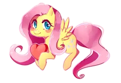 Size: 993x683 | Tagged: safe, artist:tsuukiusa, derpibooru import, fluttershy, blushing, blush sticker, cute, heart, heart eyes, hoof hold, looking at you, shyabetes, simple background, solo, spread wings, transparent background, valentine's day, wingding eyes