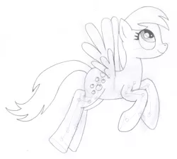 Size: 1440x1298 | Tagged: safe, artist:aafh, derpibooru import, derpy hooves, pegasus, pony, monochrome, solo, traditional art