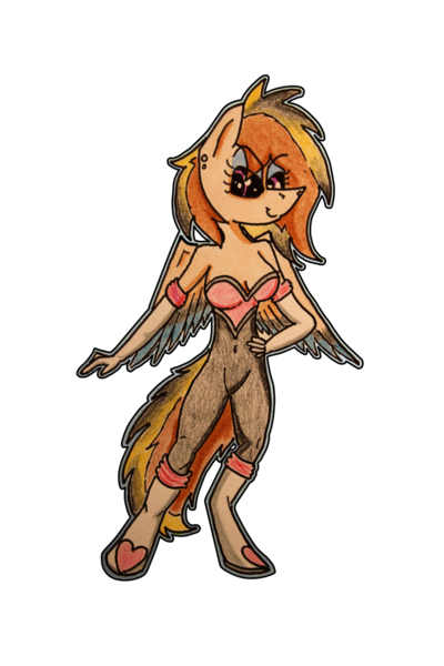 Size: 3456x5184 | Tagged: absurd resolution, anthro, artist:bumskuchen, belly button, clothes, derpibooru import, oc, oc:velora, request, safe, simple background, solo, traditional art, transparent background, unguligrade anthro, unofficial characters only