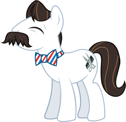 Size: 401x389 | Tagged: safe, derpibooru import, official, barber groomsby, earth pony, pony, leak, bowtie, concept art, eyes closed, facial hair, male, moustache, simple background, solo, stallion, transparent background